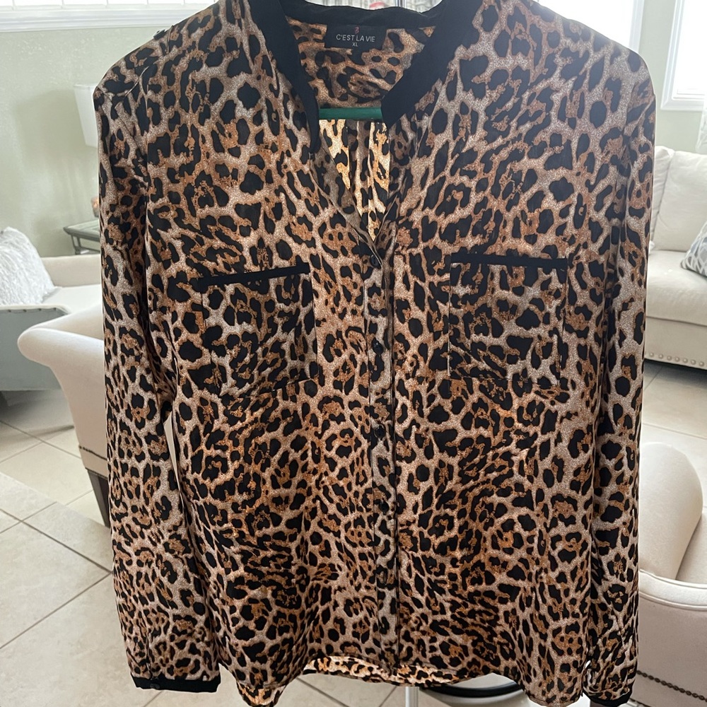 Cheetah print blouse